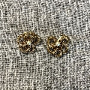 Elegant Gold Floral Earrings